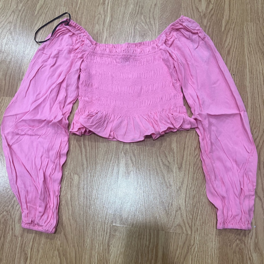 Pink Off-Shoulder Blouse
